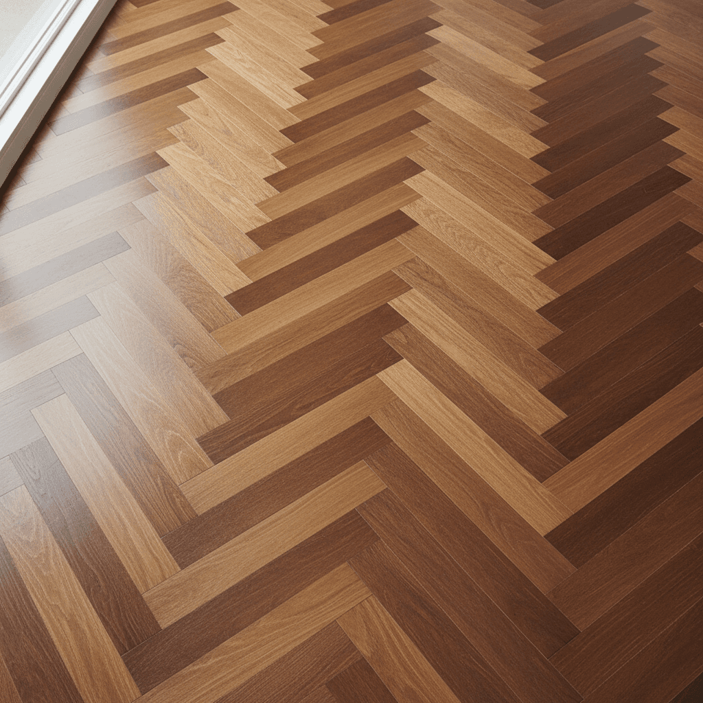 Custom stained hardwood floor