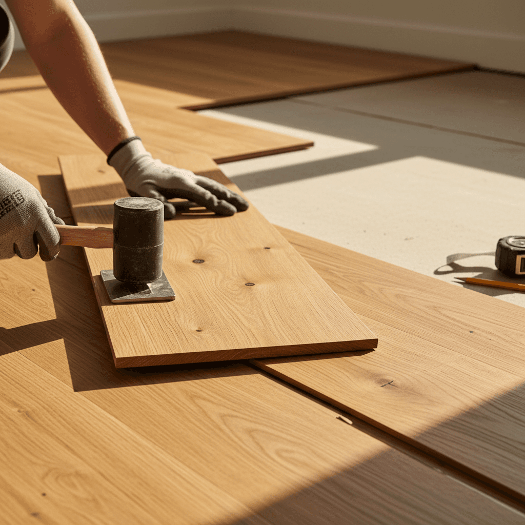Hardwood flooring installation by Goodland Floors